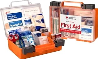 Small First Aid Kit - 185 Pieces Waterproof Emergency Kit for Home, Car, Office, Travel, Camping, Hiking & Outdoor - Portable Hard Case Survival Kit with Premium Supplies(Blue/Red) product image