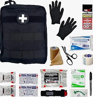 Small First Aid Kit for Car, Travel & Home - Emergency Kit for Hiking, Camping, Backpacking and Outdoors - Includes Zip Stitch Wound Closure Strips product image