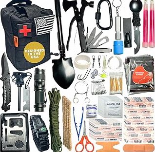 EVERLIT 185 Pcs Metal First Aid Kit for Contractors, Construction Site, OSHA Compliant, Workshop, Business, Commercial Truck Vehicle DOT, Wall Mount Box, All-Purpose product image