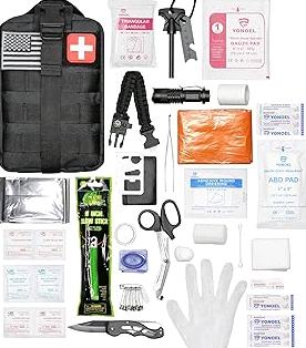 Mini First Aid Kit - 150 Piece Small Waterproof Hard Shell Medical Kit for Home, Car, Travel, Camping, Truck, Hiking, Sports, Office, Vehicle & Outdoor Emergencies (Black) product image