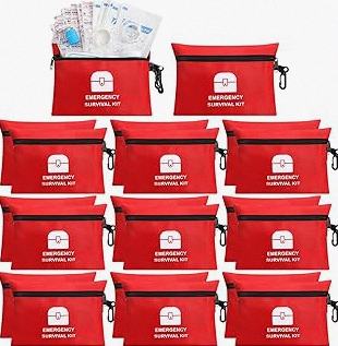Geiserailie 20 Bags Small First Aid Kits Bulk Mini Travel Size Emergency Individual Zipper Pouch Self Care Package Supplies for Homeless Travel Hiking Sports Outdoor College Dorm Essentials, 1740 Pcs product image