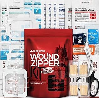 First Aid Bag Empty Large Medical Bag with Shoulder Strap 16”x 9½” x 7” Medicine Organizer Box Travel First Aid kit Emergency Supplies Storage Bag for Car, Home, Office, Outdoor (Red) product image