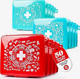 Mini First Aid Kit - 137 Piece Small Emergency Medical Kit for Home, Car, Travel, Camping & Outdoor Activities (Blue) product image