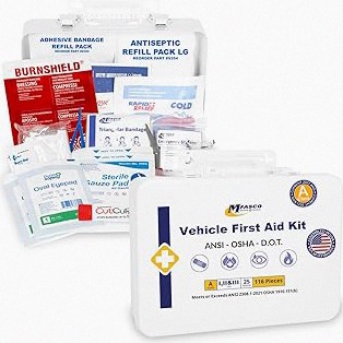 Metal Case First Aid Kit for Job Site & Contractors - OSHA Compliant, Heavy Duty Case for Work Trucks, Fleet, Renovation, Industrial, and Construction- 200 Piece Wall Mount & Portable First Aid Kit product image